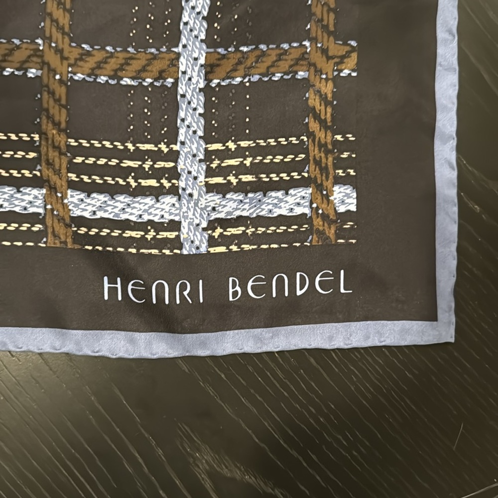 Henri Bendel 100% Silk Plaid Scarf NWT